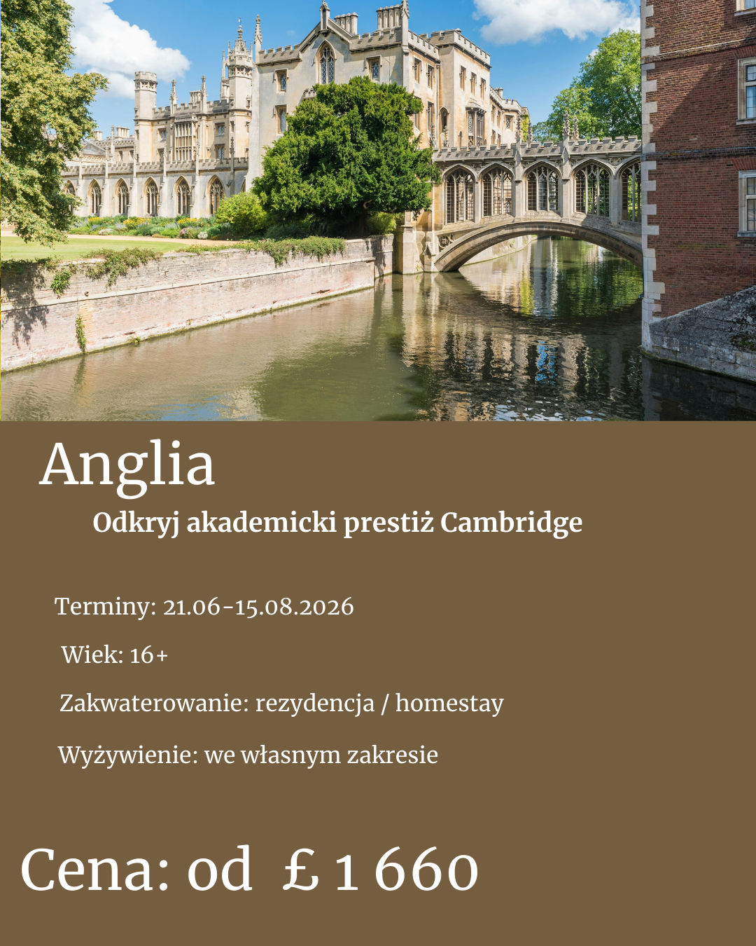 kurs dla młodzieży i dorosłych 16+ Cambridge